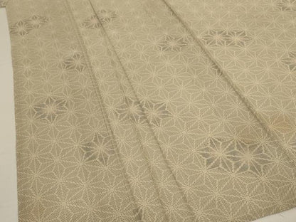 平和屋着物＊夏物　本場大島紬　夏大島　麻の葉文様　正絹　逸品　AABJ9076jd