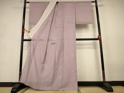 平和屋着物＊夏物　色無地　絽　胡桃染色　洗える着物　AABJ9078jd