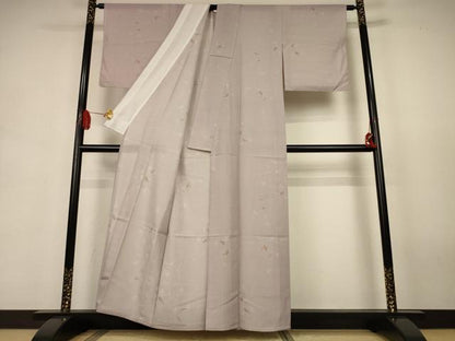平和屋着物＊夏物　小紋　絽　舞葉文　正絹　逸品　AABJ9087jd