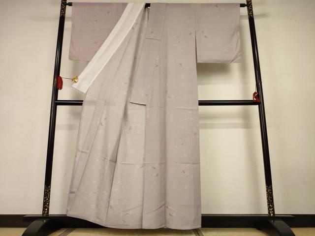 平和屋着物＊夏物　小紋　絽　舞葉文　正絹　逸品　AABJ9087jd