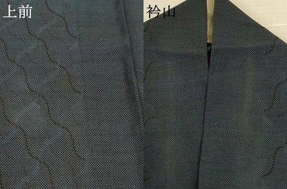 平和屋着物＊夏物　本場大島紬　夏大島　変わり斜縞　正絹　逸品　AABJ9089jd