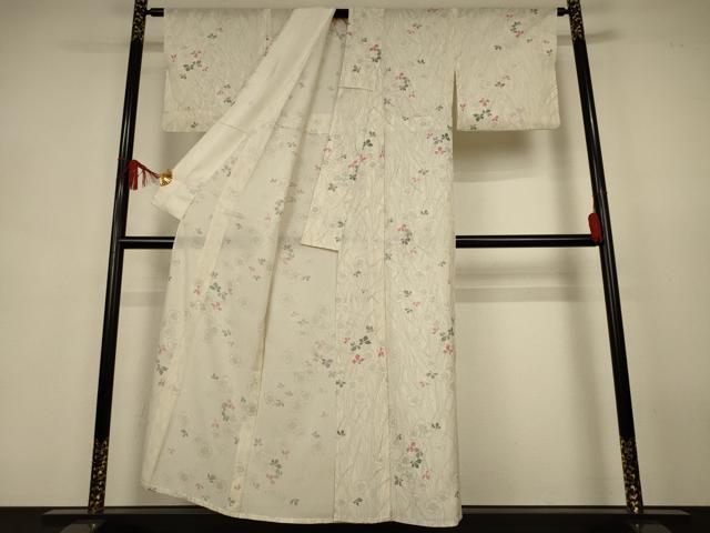 平和屋着物＊夏物　小紋　絽　草花文　正絹　逸品　AABJ9090jd