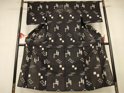 平和屋着物＊夏物　本場琉球絣　夏琉球　正絹　逸品　AABJ9092jd