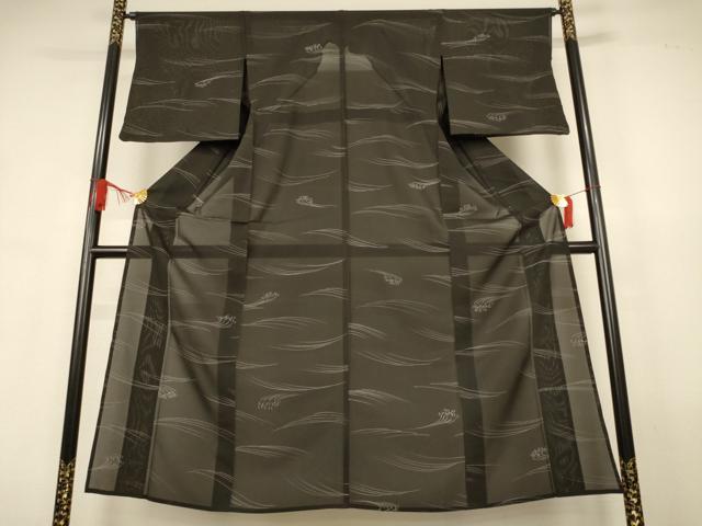 平和屋着物＊夏物　小紋　絽　立波文　洗える着物　AABJ9093jd