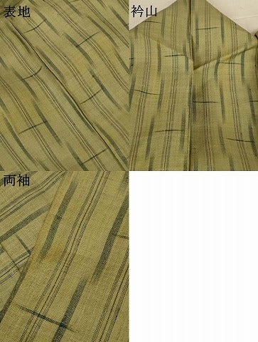 平和屋着物＊夏物　生紬　格子　正絹　逸品　AABJ9094jd