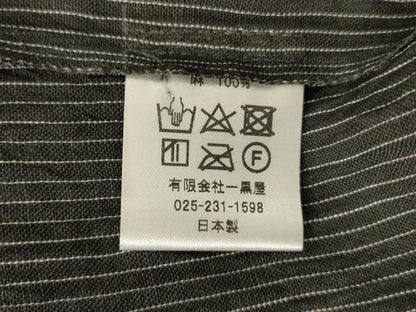 平和屋着物＊夏物　小千谷ちぢみ　作務衣　縞　証紙付き　麻　逸品　AABJ9096jd