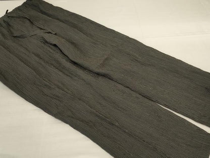 平和屋着物＊夏物　小千谷ちぢみ　作務衣　縞　証紙付き　麻　逸品　AABJ9096jd