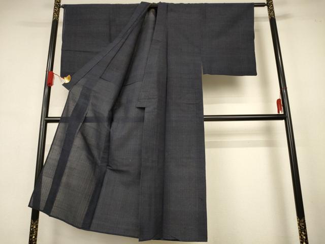 平和屋着物＊夏物 男性 紗紬 格子 正絹 逸品 AABJ9098jd