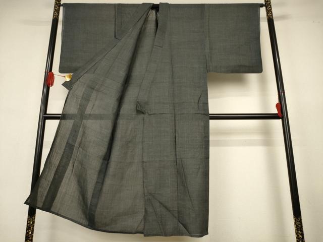 平和屋着物＊夏物　男性　石川県指定無形文化財　能登上布　本麻手織上布　80亀甲　総詰め　麻　逸品　AABJ9099jd