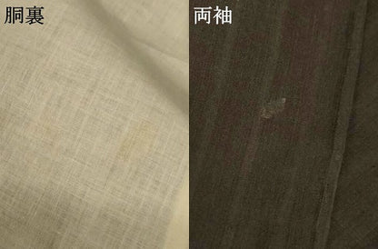 平和屋着物＊夏物　色無地　縞紋紗　黒色　正絹　逸品　AABJ9100jd