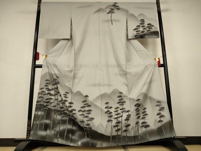 平和屋着物＊夏物　訪問着　紗　風景文　金彩　正絹　逸品　AABJ9103jd