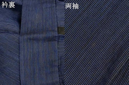 平和屋着物＊夏物　男性　小千谷ちぢみ　縞　証紙付き　麻　逸品　AABJ9106jd
