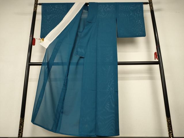 平和屋着物＊夏物　色無地　絽　納戸色　正絹　逸品　AABJ9107jd