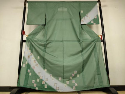 平和屋着物＊夏物　訪問着　絽　壁画文　金彩　洗える着物　AABJ9109jd