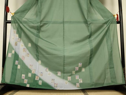 平和屋着物＊夏物　訪問着　絽　壁画文　金彩　洗える着物　AABJ9109jd