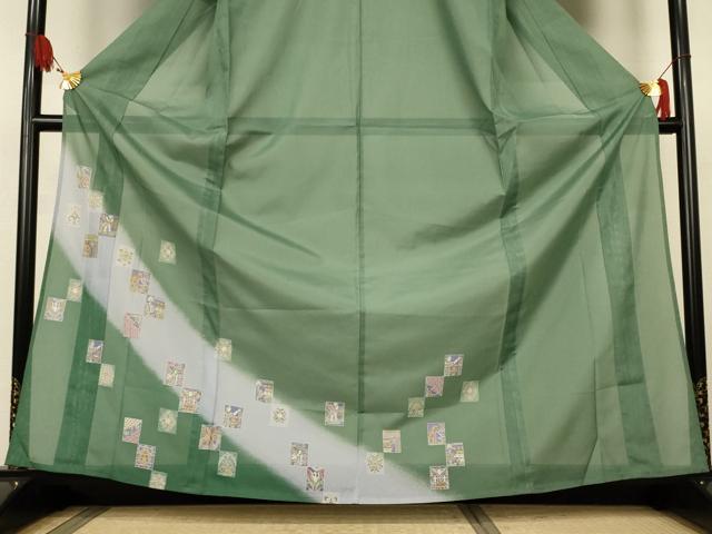 平和屋着物＊夏物　訪問着　絽　壁画文　金彩　洗える着物　AABJ9109jd