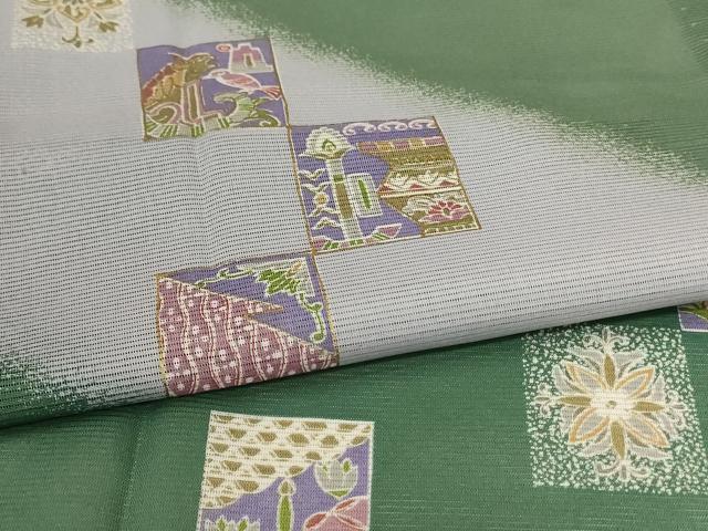 平和屋着物＊夏物　訪問着　絽　壁画文　金彩　洗える着物　AABJ9109jd