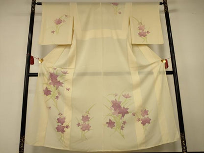 平和屋着物＊夏物　訪問着　絽　草花文　正絹　逸品　AABJ9113jd