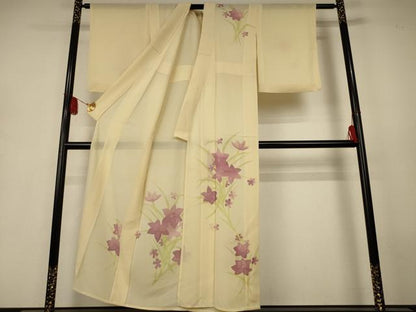 平和屋着物＊夏物　訪問着　絽　草花文　正絹　逸品　AABJ9113jd