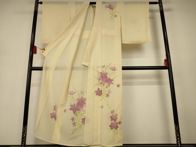 平和屋着物＊夏物　訪問着　絽　草花文　正絹　逸品　AABJ9113jd