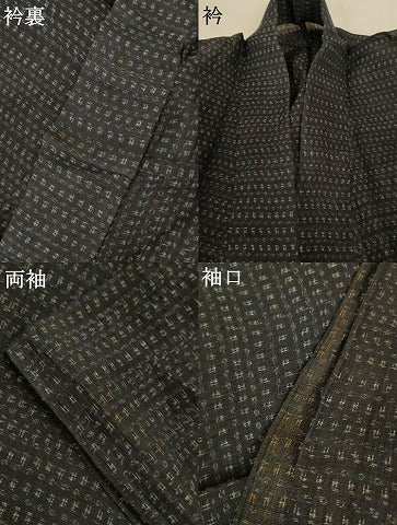 平和屋着物＊夏物　男性　上布　絣柄　麻　逸品　AABJ9115jd