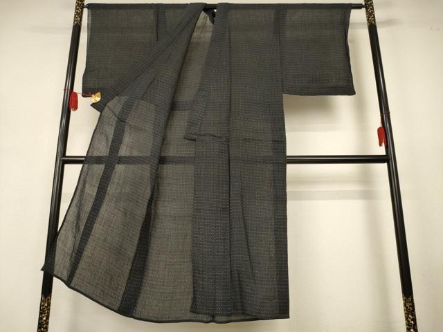 平和屋着物＊夏物　男性　上布　絣柄　麻　逸品　AABJ9115jd