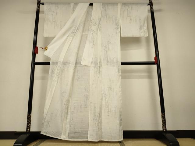 平和屋着物＊夏物　小紋　絽　手描き　草花文　勝虫　洗える着物　AABJ9116jd