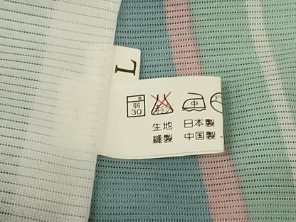 平和屋着物＊夏物　小紋　絽　よろけ縞　洗える着物　未使用　AABJ9121jd