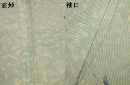 平和屋着物＊夏物　小紋　絽　草花文　ロング丈　洗える着物　AABJ9123jd