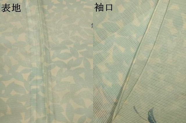 平和屋着物＊夏物　小紋　絽　草花文　ロング丈　洗える着物　AABJ9123jd