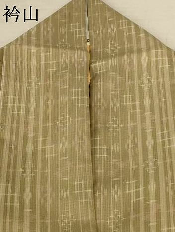 平和屋着物＊夏物　小紋　紗　琉球絣文様　洗える着物　AABJ9124jd