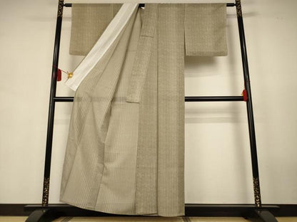 平和屋着物＊夏物　小紋　紗　琉球絣文様　洗える着物　AABJ9124jd