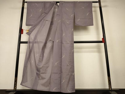 平和屋着物＊夏物　小紋　絽　幾何学丸文　洗える着物　AABJ9126jd
