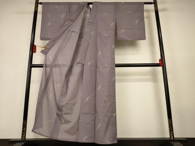 平和屋着物＊夏物　小紋　絽　幾何学丸文　洗える着物　AABJ9126jd