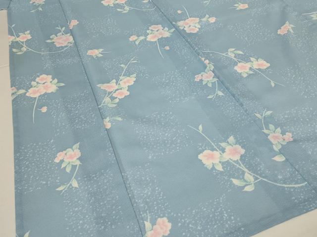 平和屋着物＊夏物　小紋　絽　草花文　洗える着物　AABJ9130jd