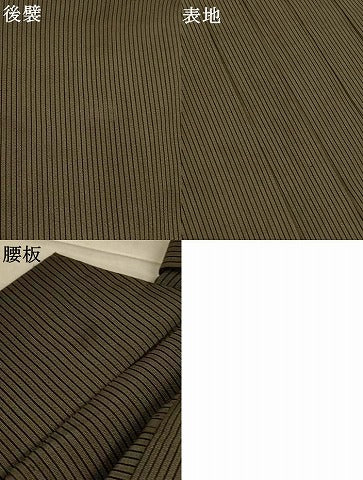 平和屋着物＊夏物　男性　行灯袴　縞　正絹　逸品　AABJ9142jd