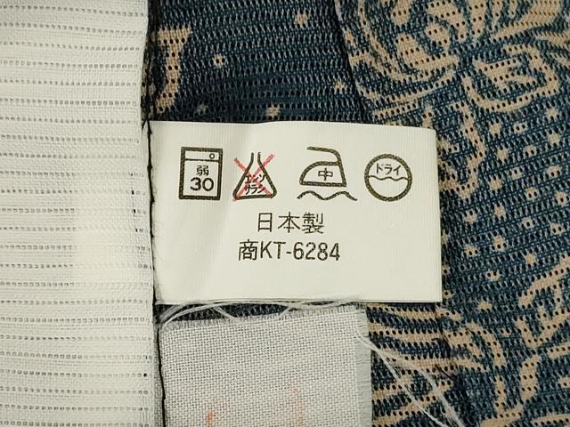 平和屋着物＊夏物　小紋　絽　草花文　洗える着物　AABJ9147jd