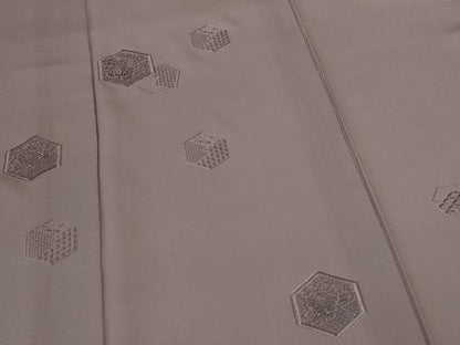 平和屋着物＊夏物　無地絵羽訪問着　絽　中国三大刺繍　汕頭刺繍　スワトウ刺繍　総刺繍　亀甲花文　江戸鼠色　正絹　逸品　AABJ9152jd
