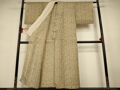 平和屋着物＊夏物　小千谷ちぢみ　間道　麻　逸品　AABJ9153jd