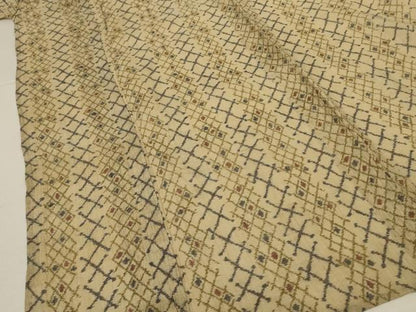 平和屋着物＊夏物　小千谷ちぢみ　間道　麻　逸品　AABJ9153jd