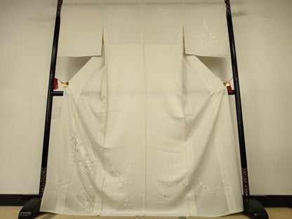 平和屋着物＊夏物　訪問着　総刺繍　幾何学紋紗　七宝花文　ますいわ屋扱い　ロング丈　正絹　逸品　AABJ9157jd