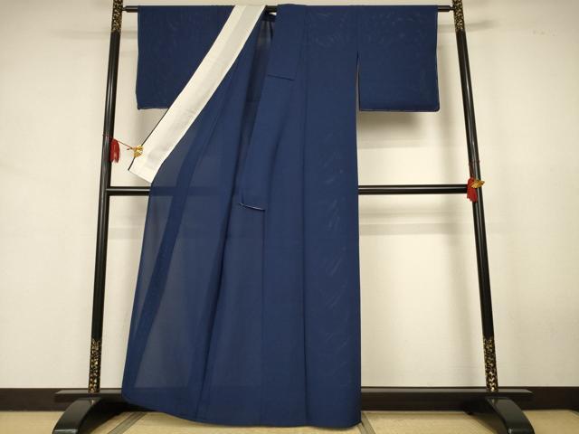 平和屋着物＊夏物　色無地　絽　紺青色　正絹　逸品　未使用　AABJ9160jd