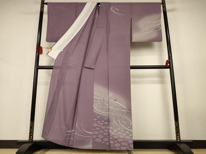 平和屋着物＊夏物　訪問着　縦絽　墨流し文　暈し染め　正絹　逸品　AABJ9171jd