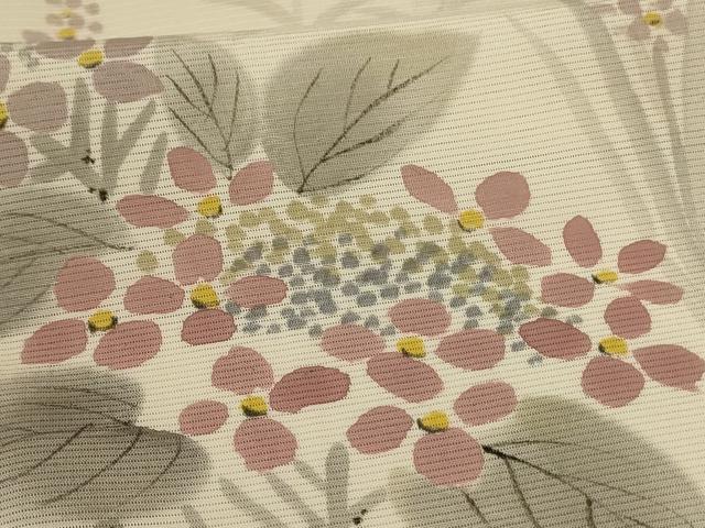 平和屋着物＊夏物　訪問着　絽　手描き　草花文　暈し染め　ロング丈　正絹　逸品　AABJ9172jd