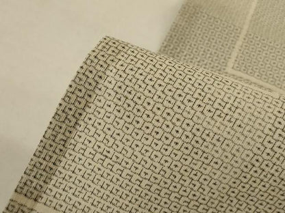 平和屋着物＊夏物　本真綿結城紬　夏結城　100亀甲　幾何学文様　証紙付き　正絹　逸品　AABJ9176jd