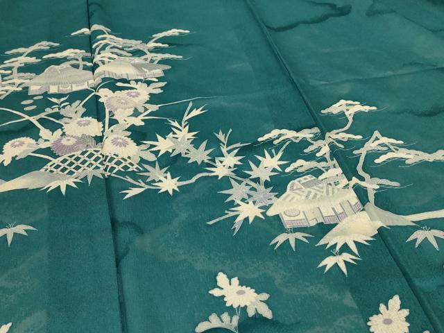 平和屋着物＊夏物　訪問着　友禅　雲重ね紋紗　茶屋辻文　ロング丈　正絹　逸品　AABJ9178jd