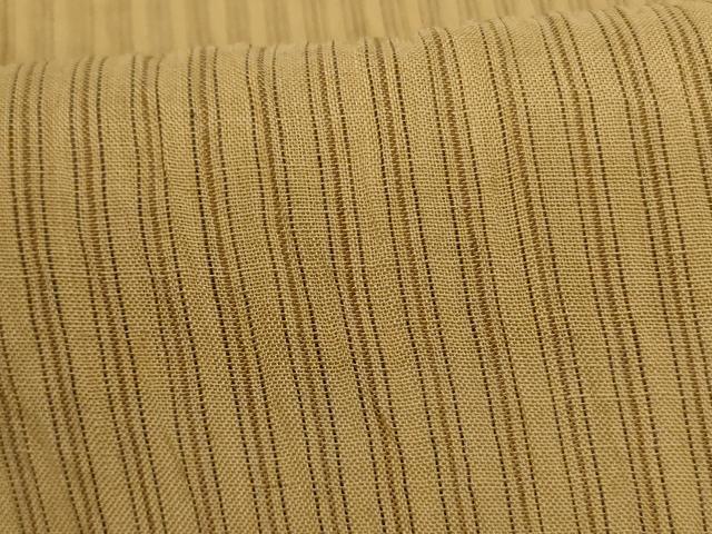 平和屋着物＊夏物　小千谷ちぢみ　縞　麻　逸品　AABJ9181jd