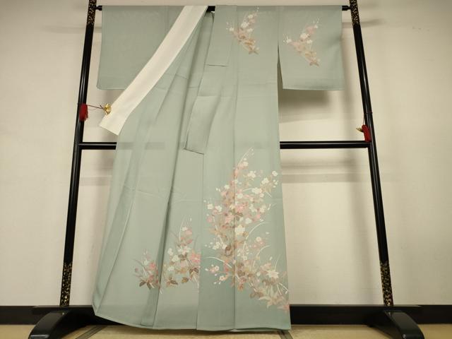平和屋着物＊夏物　訪問着　絽　友禅　草花文　正絹　逸品　未使用　AABJ9182jd