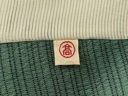 平和屋着物＊夏物　小紋　絽縮緬　友禅　舞花文　老竹色　高島屋扱い　正絹　逸品　AABJ9184jd