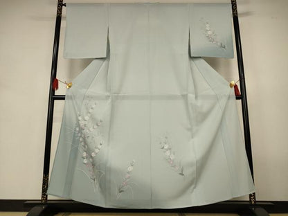 平和屋着物＊夏物　訪問着　手描き　草花文　暈し染め　正絹　逸品　AABJ9186jd